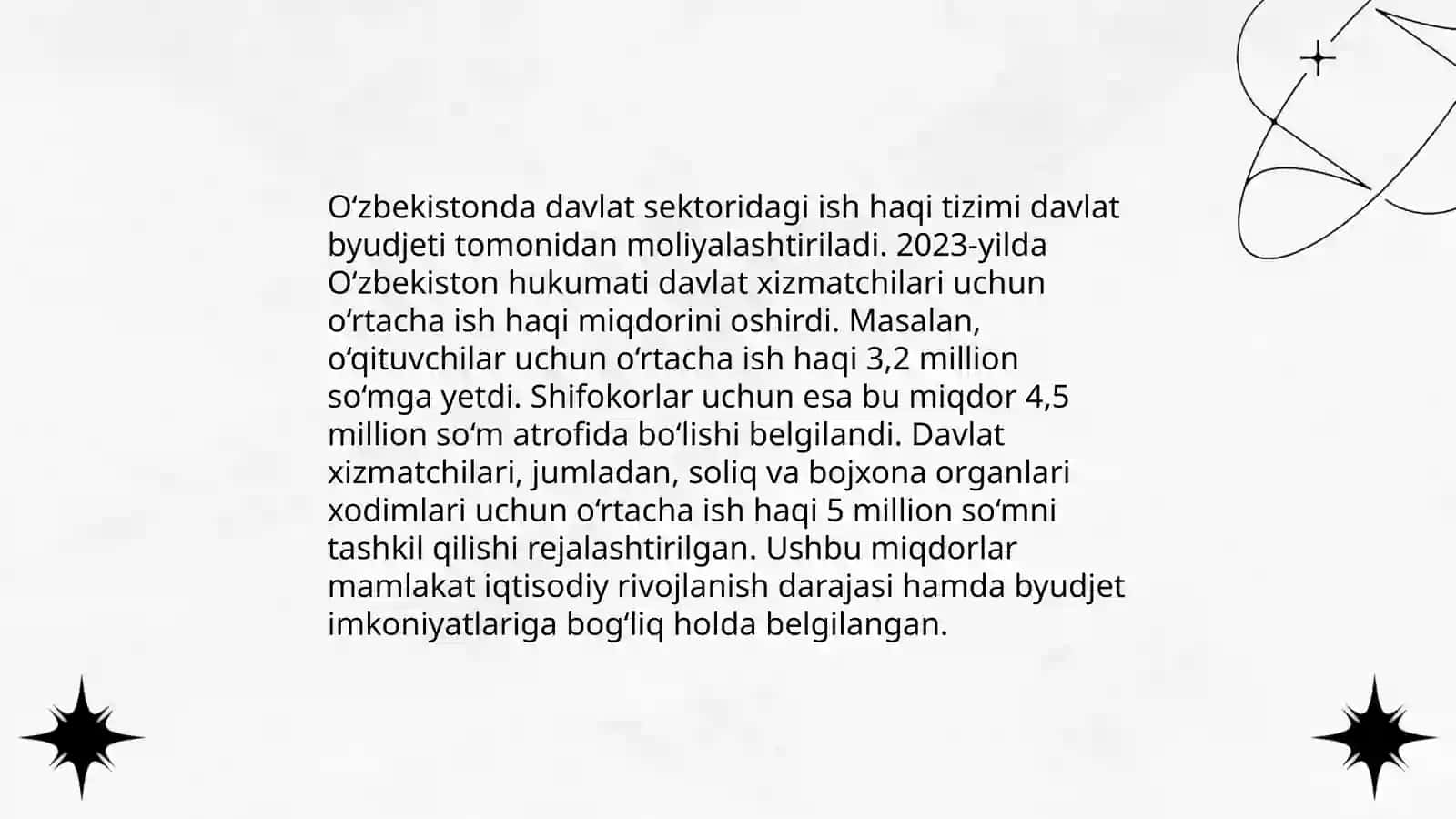 Oʻzbekistonda ish haqi, ish haqi turlari va ish haqi oshirishning istiqbollari 4