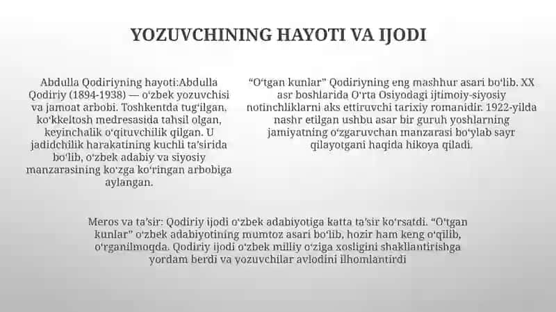 O‘Tgan Kunlar 4