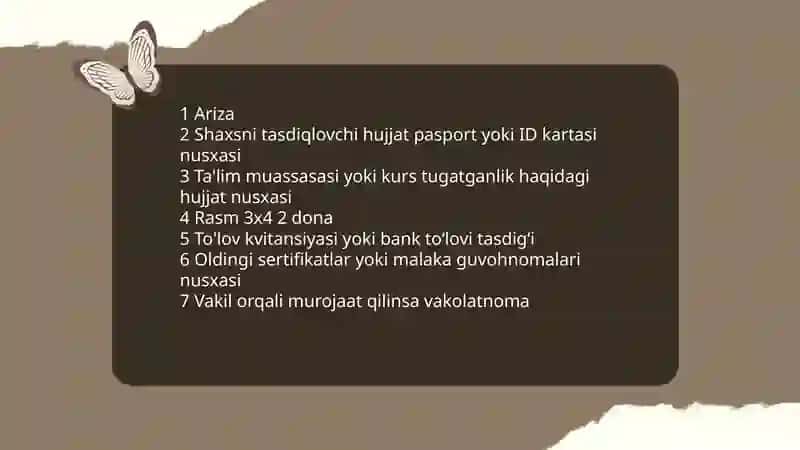 Sertifikat olishga tayyorgarlik bosqichlari 4