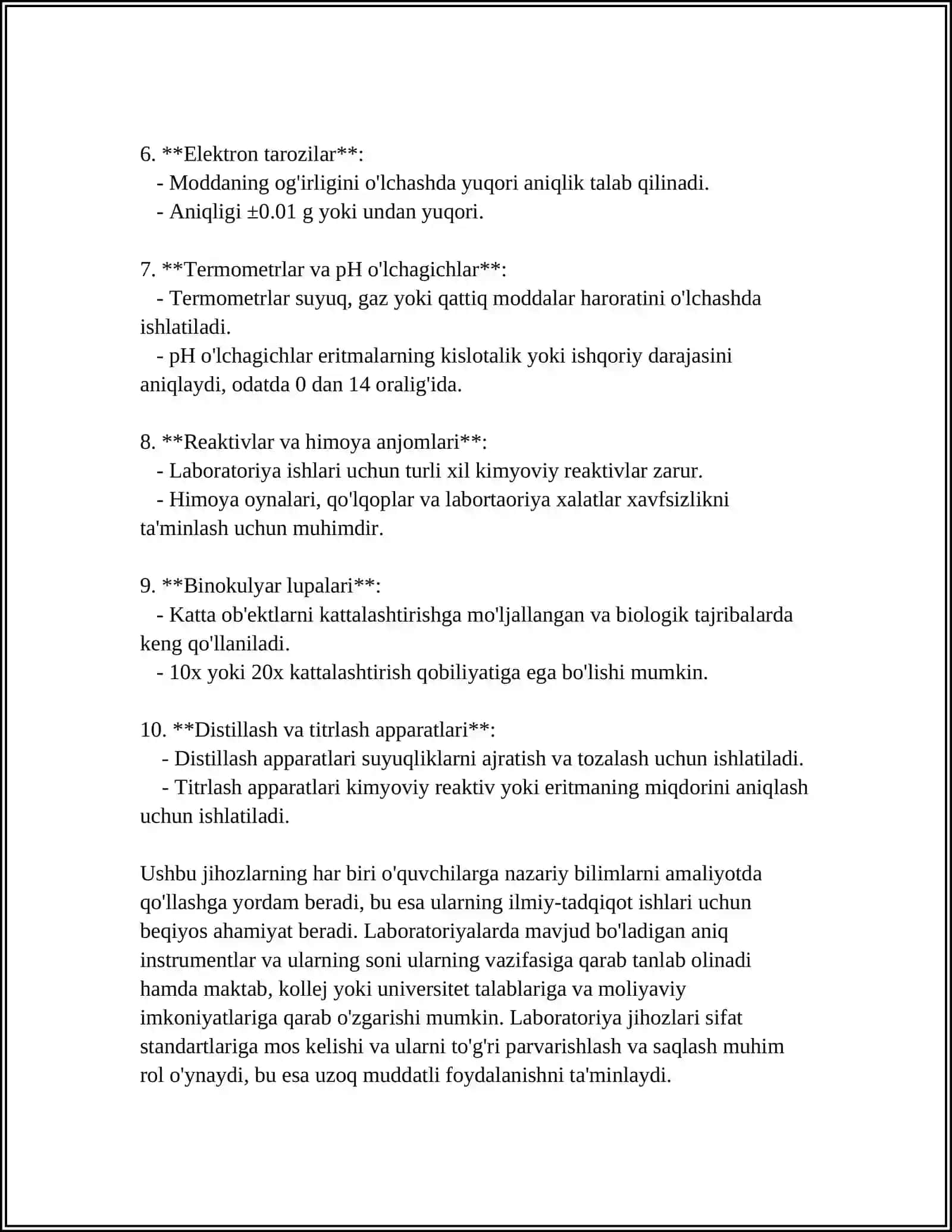 Tabiatshunoslik darslari uchun laboratoriya jihozlari 4