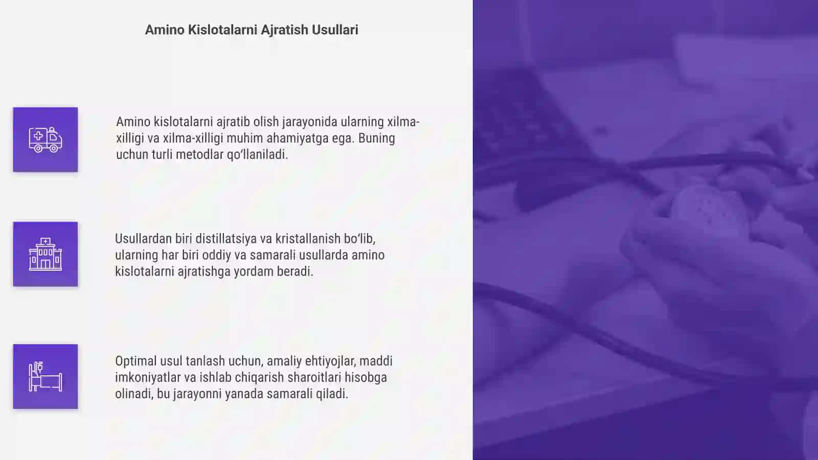 Amino kislotalarni ajratib olish 4