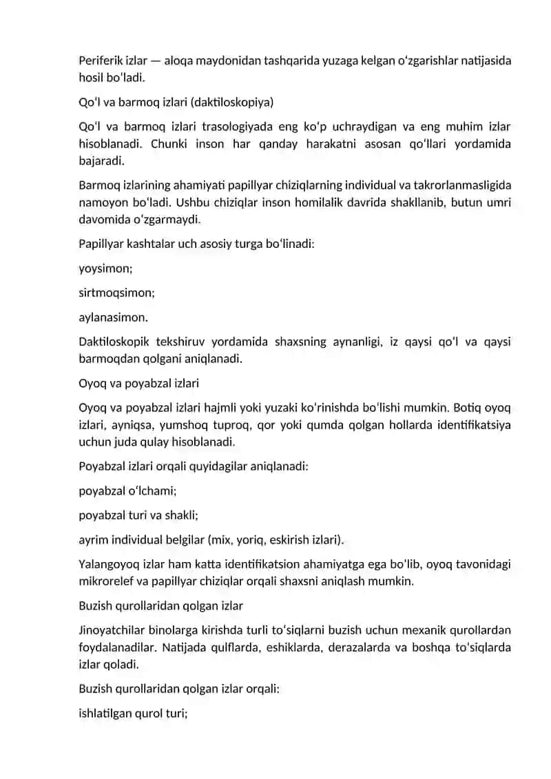 TRASOLOGIYA TUSHUNCHASI VA IZLARNING TASNIFI 4