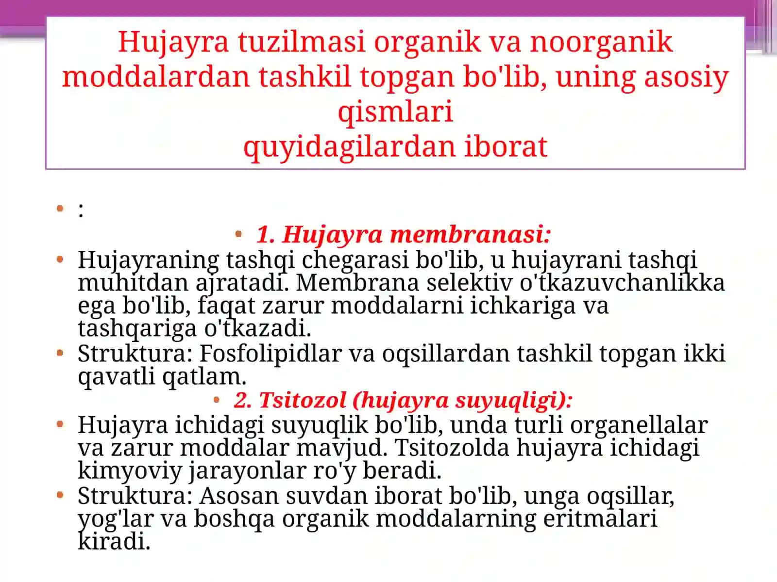 Hujayra organellalari va Hujayra yadrosi 4