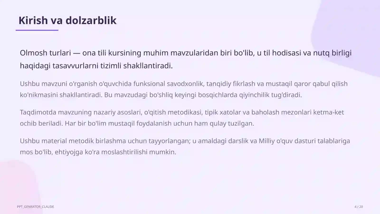 Olmosh turlari (6-sinf) 4