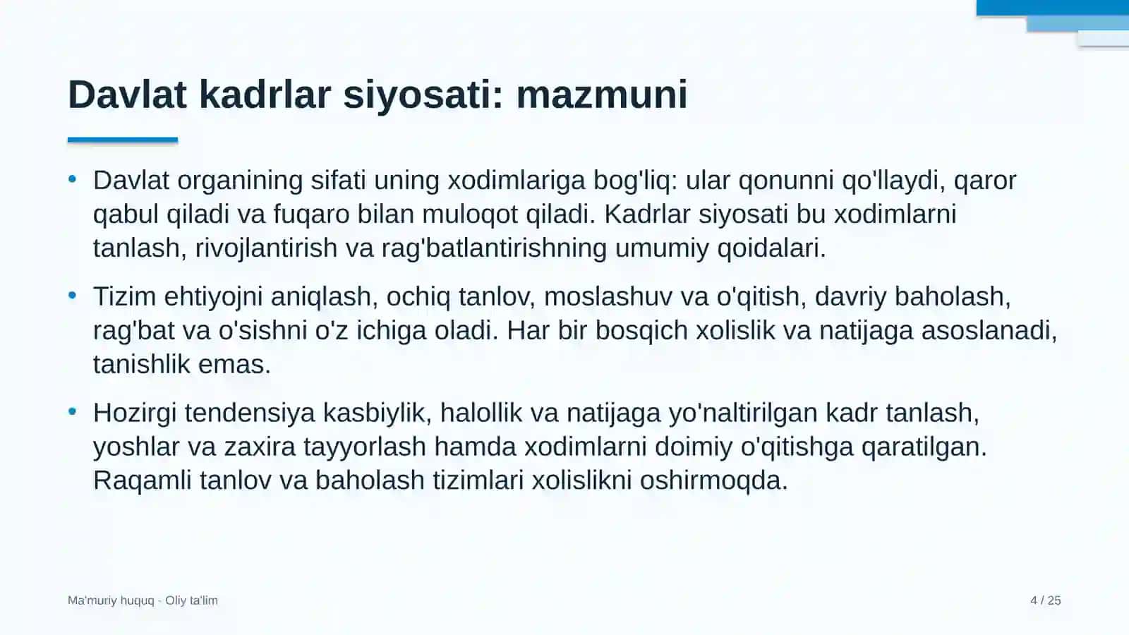 Savdo uylarida davlat kadrlar siyosati 4