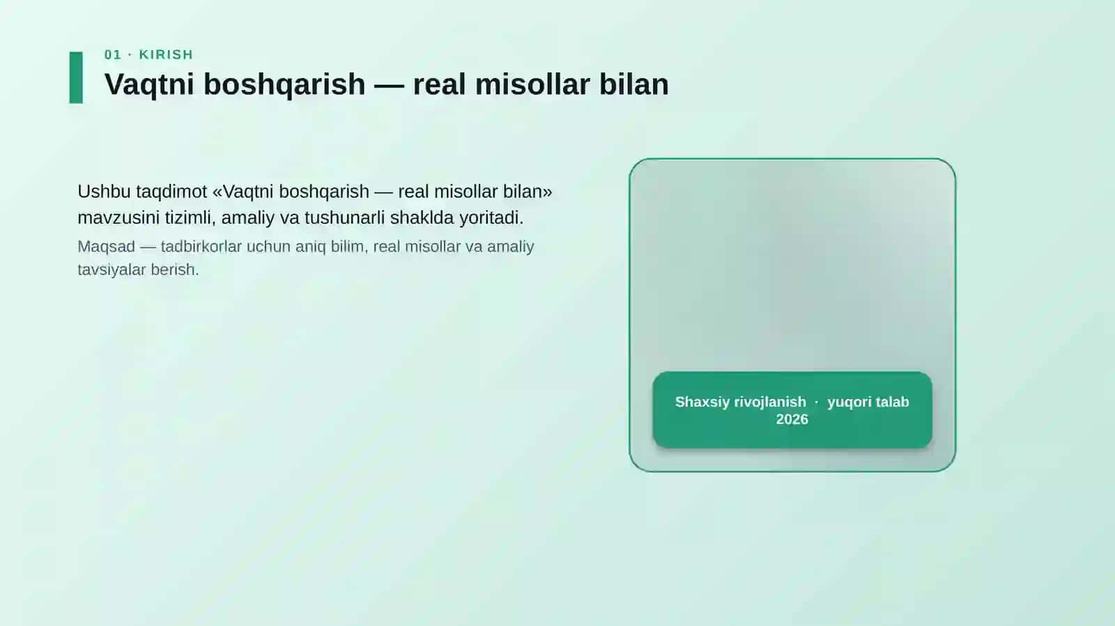 Vaqtni boshqarish — real misollar bilan 4