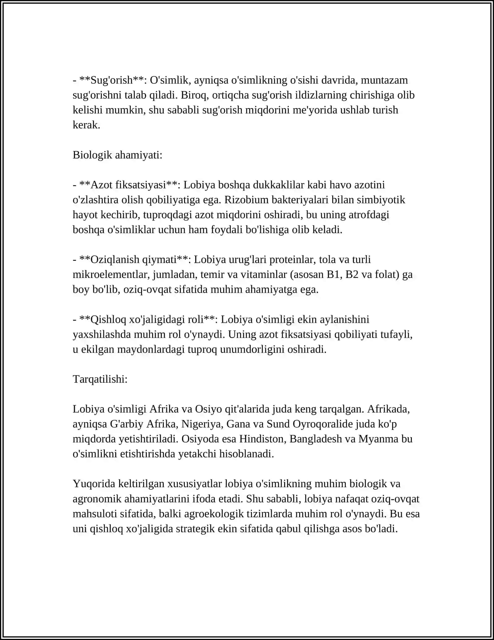 LOBIYA O‘SIMLIGINING BIOLOGIYASI 4
