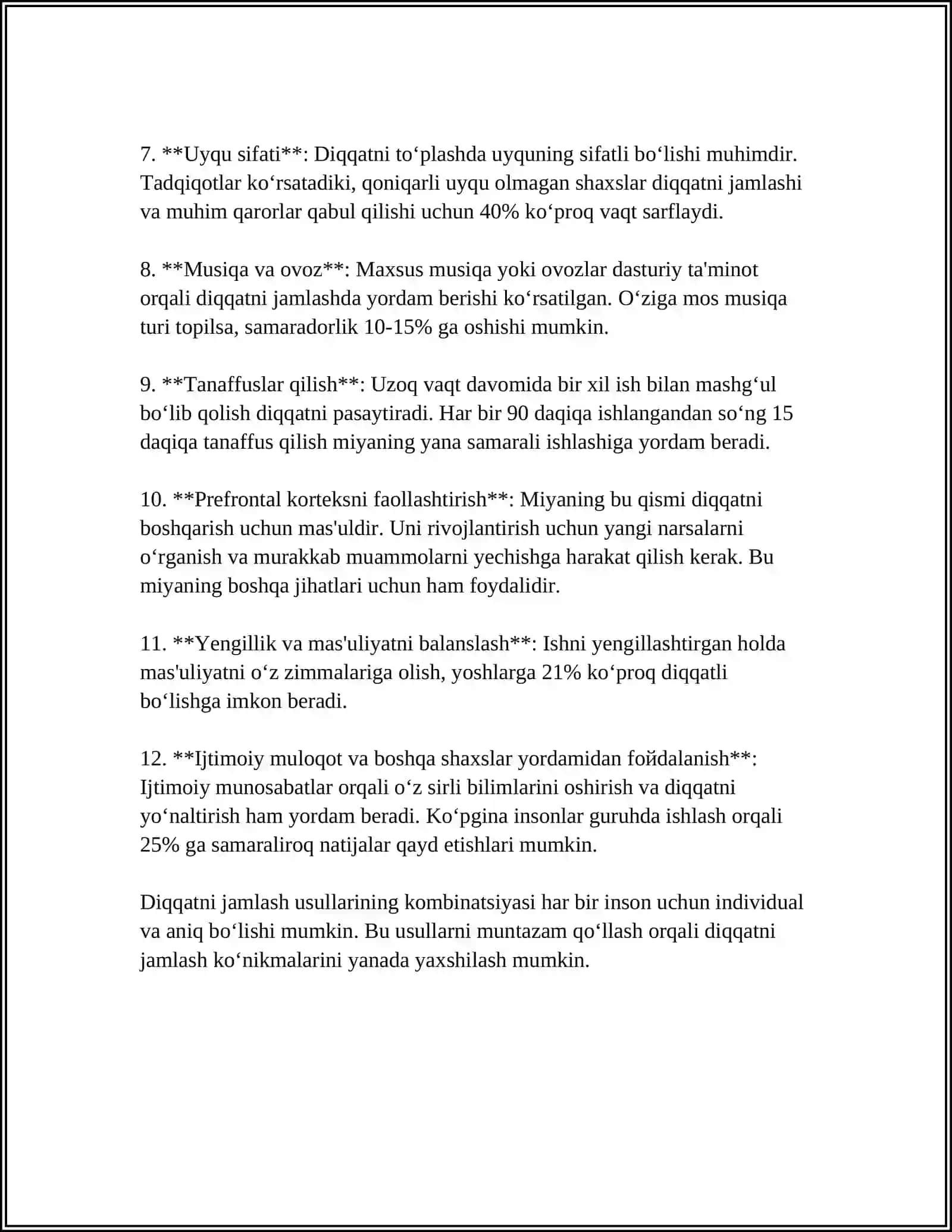 Diqqatni jamlash usullari 4