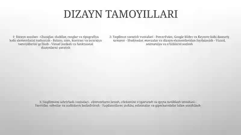 Elektron Taqdimotlarni Yaratish Va Qayta Ishlash Uchun Asboblar ToʻPlami 4