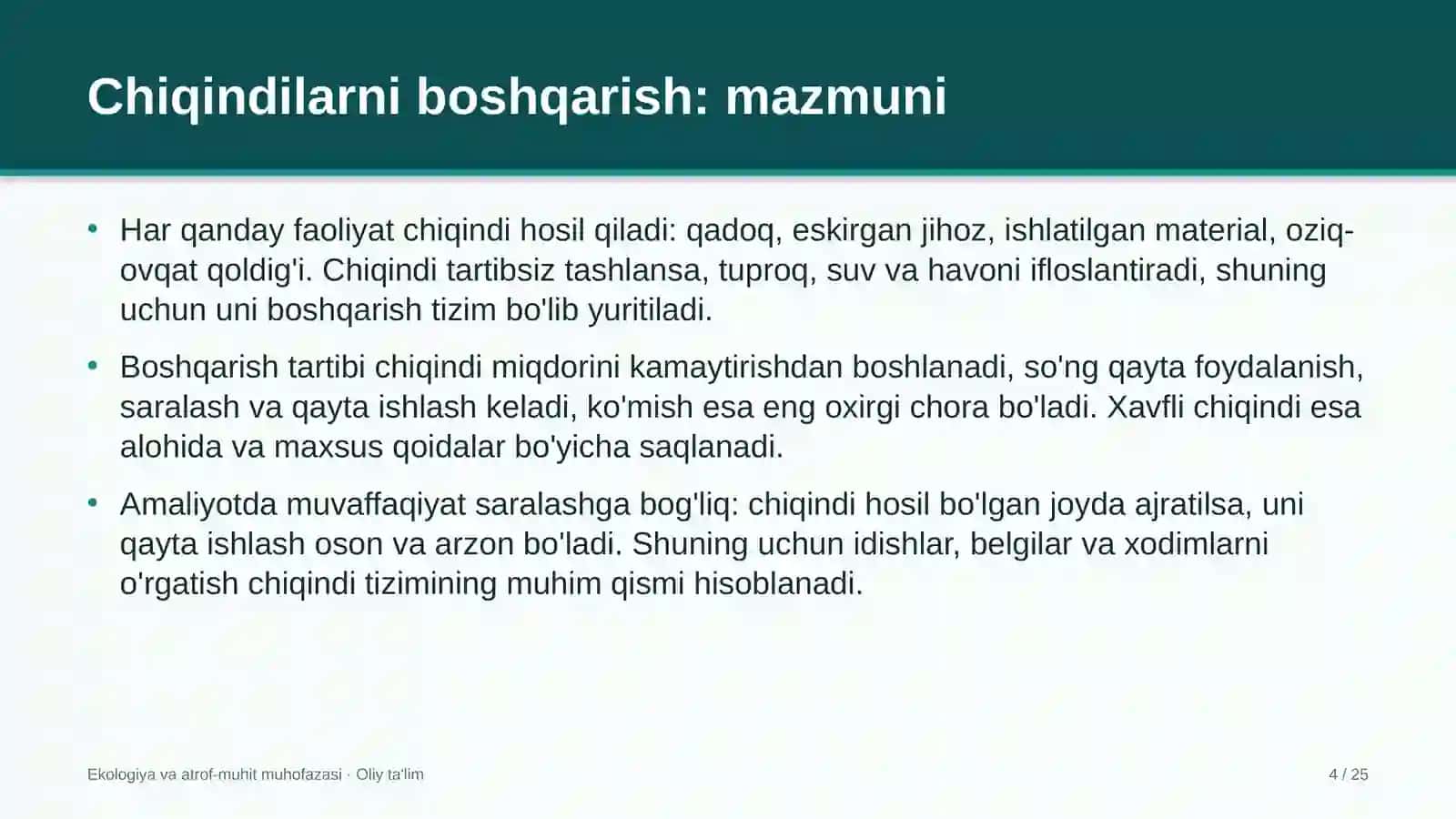 neft mahsulotlari savdosida chiqindilarni boshqarish 1716 4