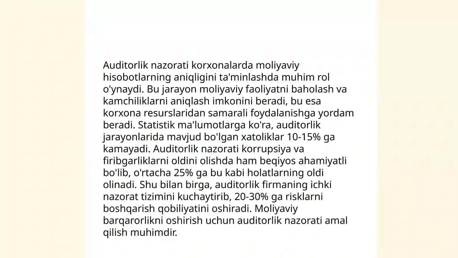 O‘zbekiston auditorlik faoliyatining shakllanishi va rivojlanishi 4