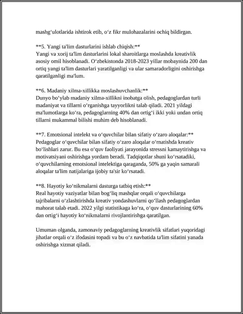 Zamonaviy pedagoglarning kreativlik sifatlari 4