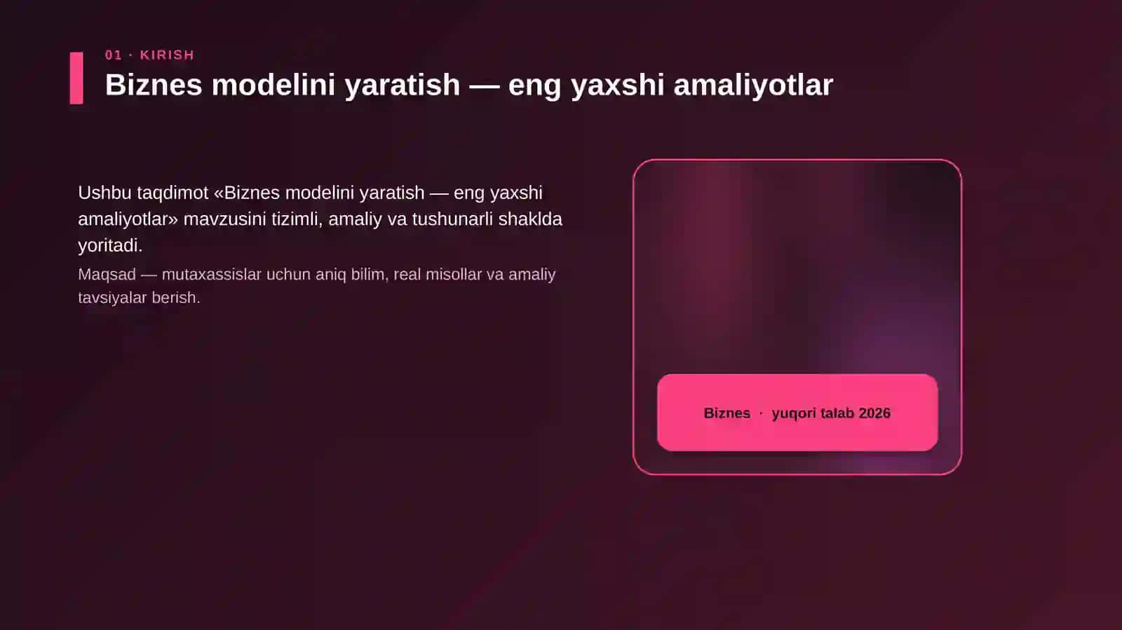 Biznes modelini yaratish — eng yaxshi amaliyotlar 4