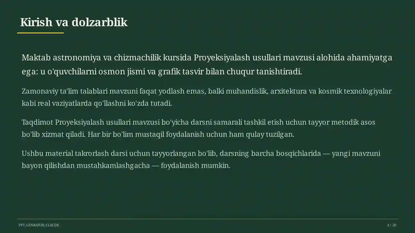 Proyeksiyalash usullari (8-sinf) 4