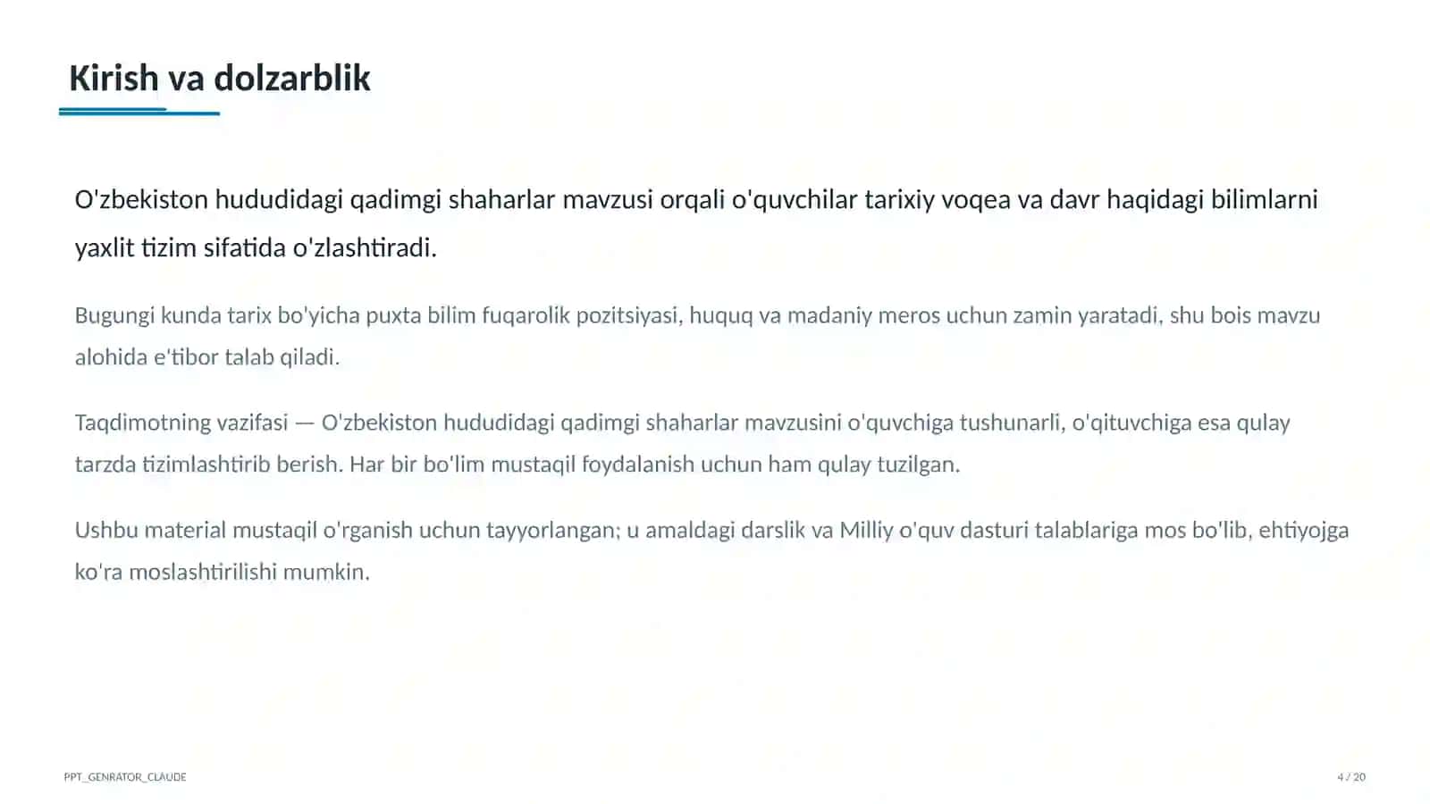 O'zbekiston hududidagi qadimgi shaharlar (5-sinf) 4