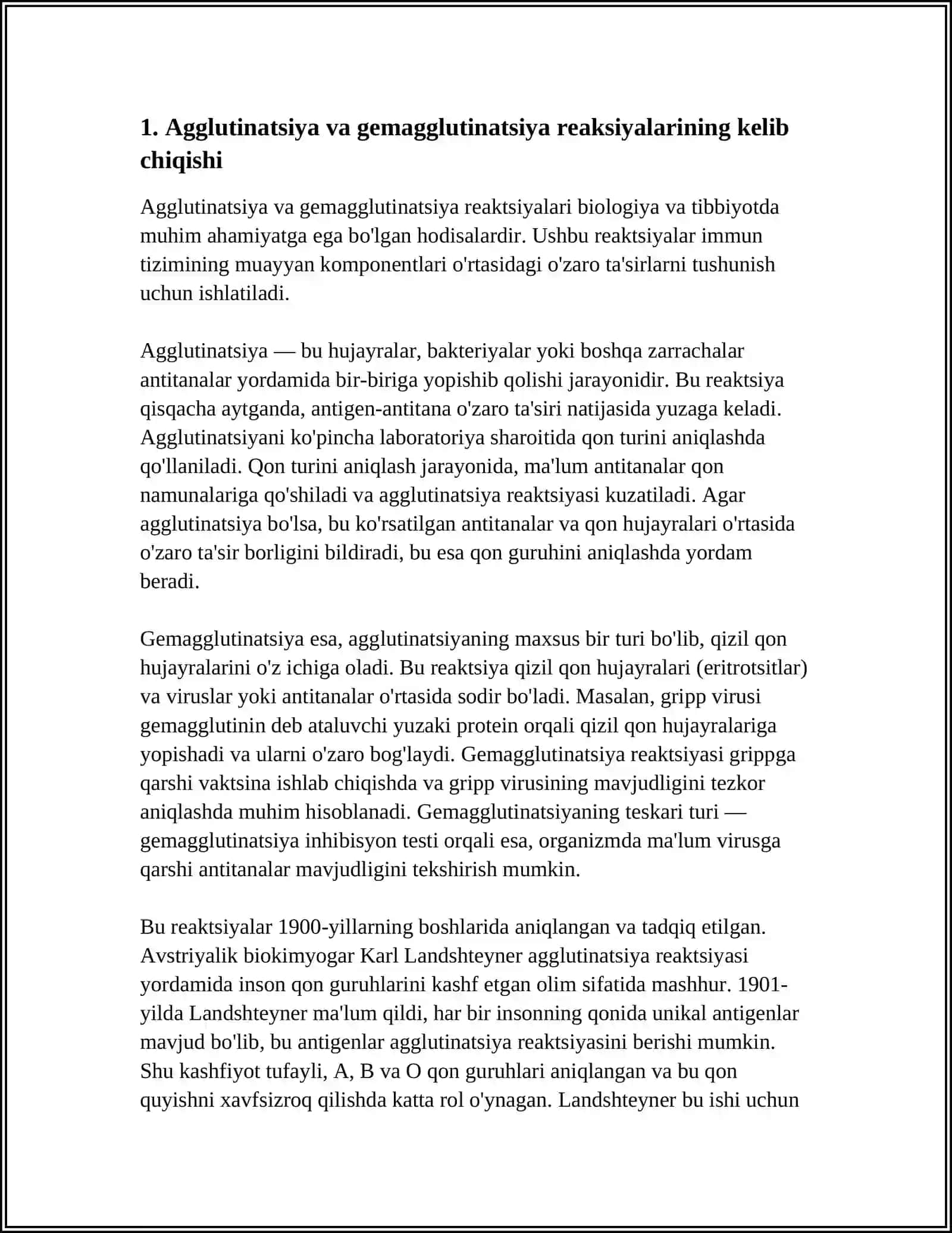 AGGLUTINATSIYA VA GEMAGGLUTINATSIYA REAKSIYALARNING YUQUMLI KASALLIKLAR DIAGNOSTIKASIDA QO‘LLANILISHI, QO‘YISH TEXNIKASI 4