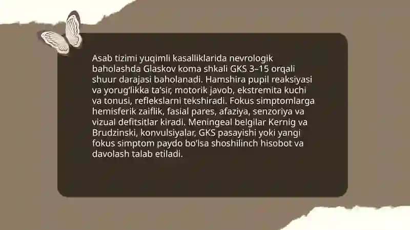 Asab tizimi yuqimli kasalliklarida Hamshiralik ishi 4