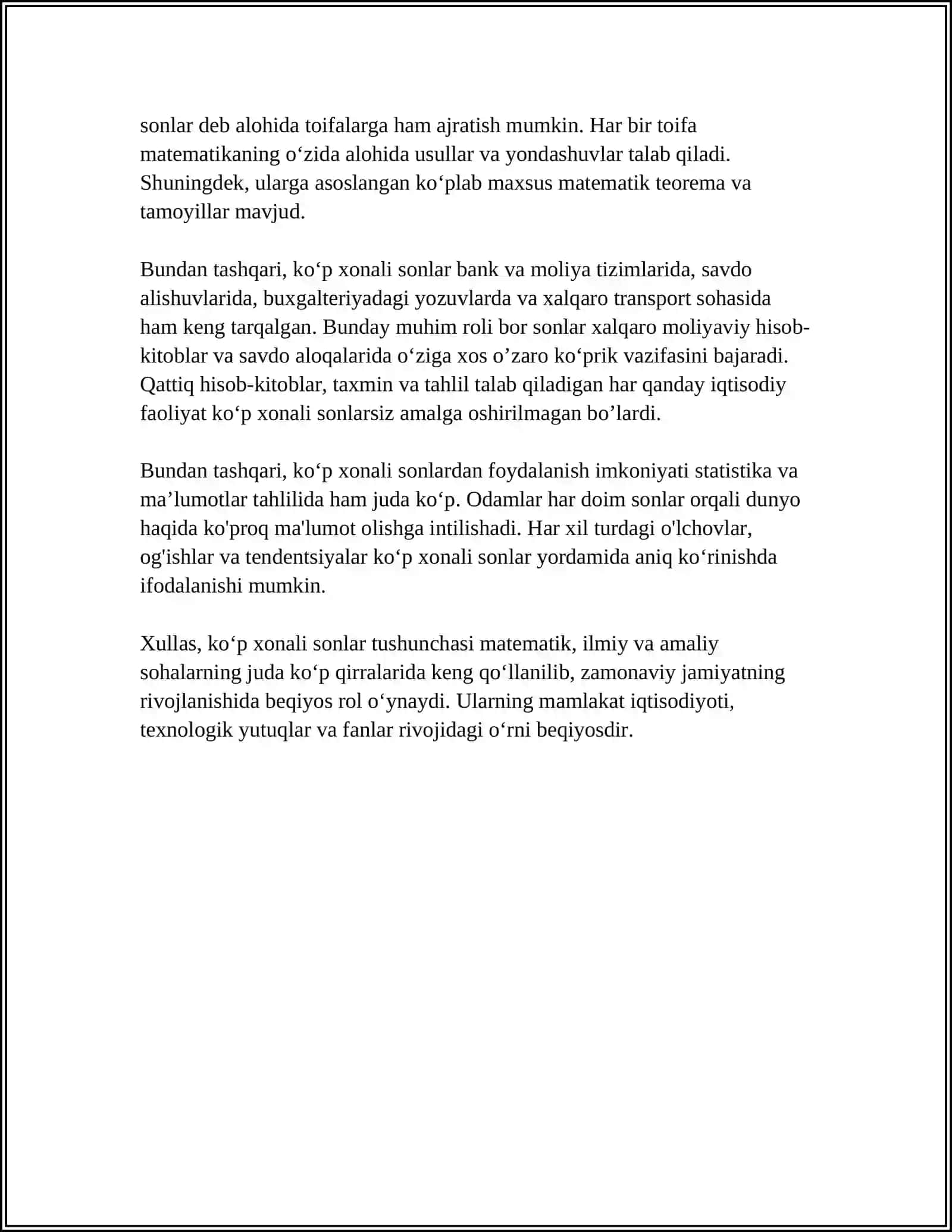 KO‘P XONALI SONLAR KONSENTRIDA ARIFMETIK AMALLARNI O‘RGATISH METODIKASI 4