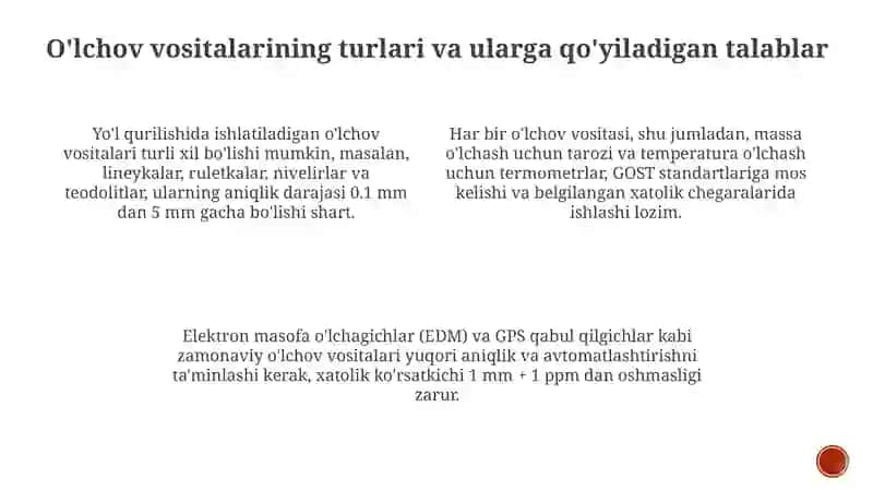 Yo‘l qurilishi tashkilotlarining metrologik ta’minoti 4