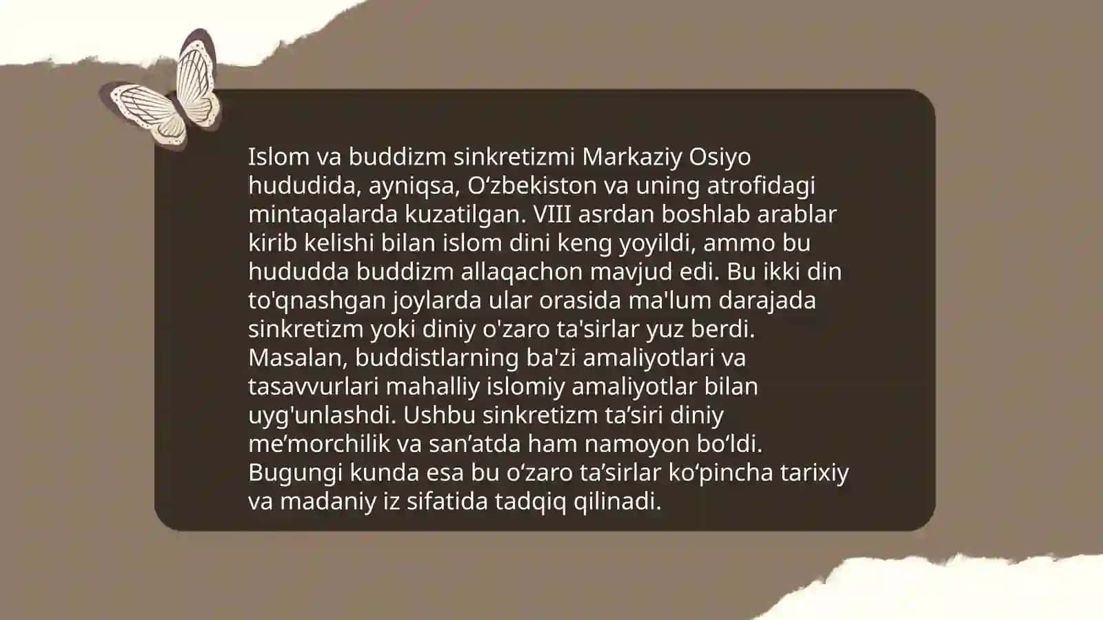 Islom va bowqa diniy aqidalar sinkretlashivu natijasida shakllangan diniy taʼlimot 4
