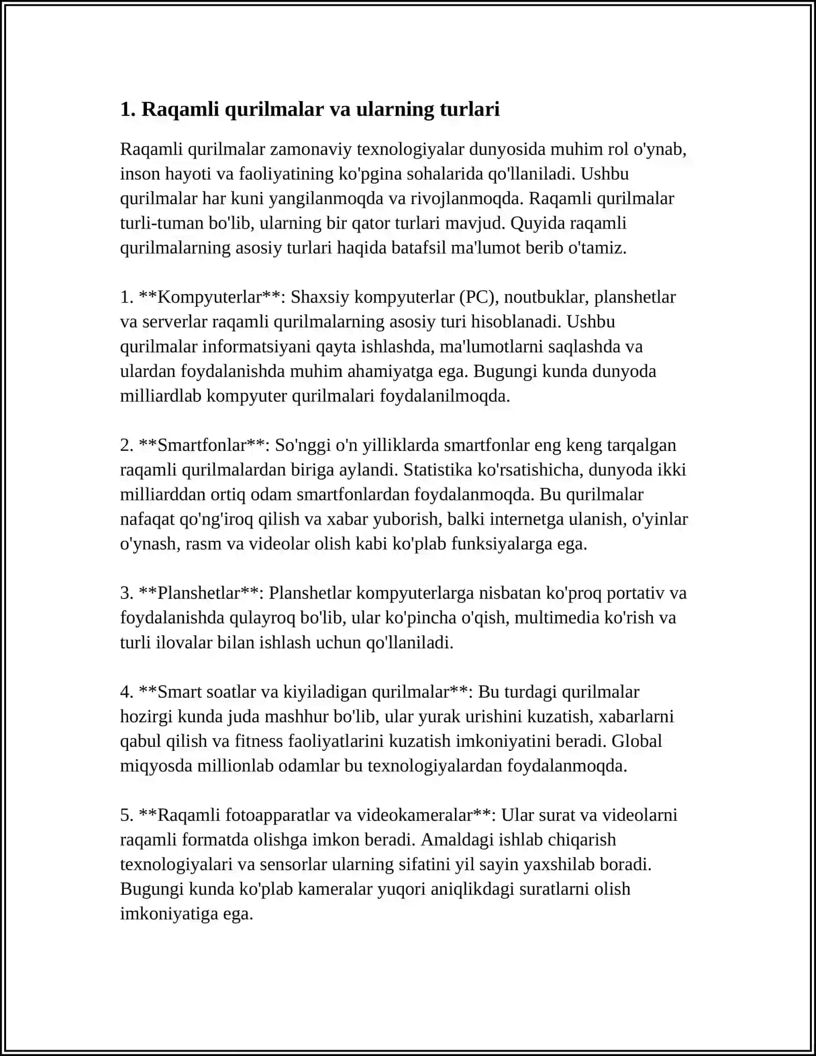 Raqamli qurilmalarni tekshirish xususiyatlari 4