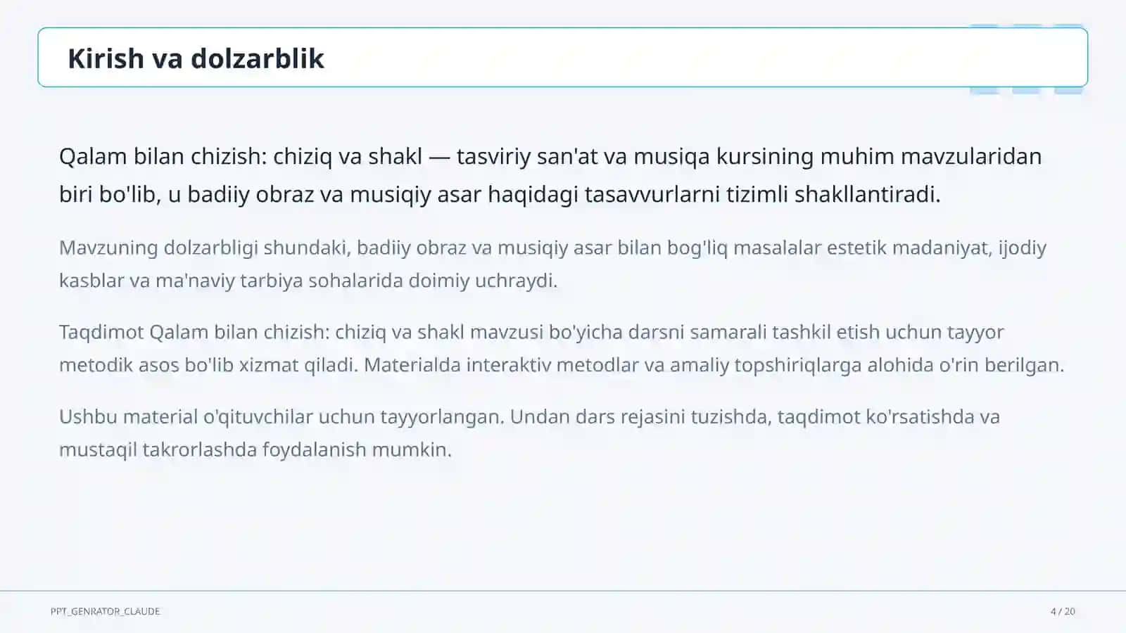 Qalam bilan chizish: chiziq va shakl (1-sinf) 4