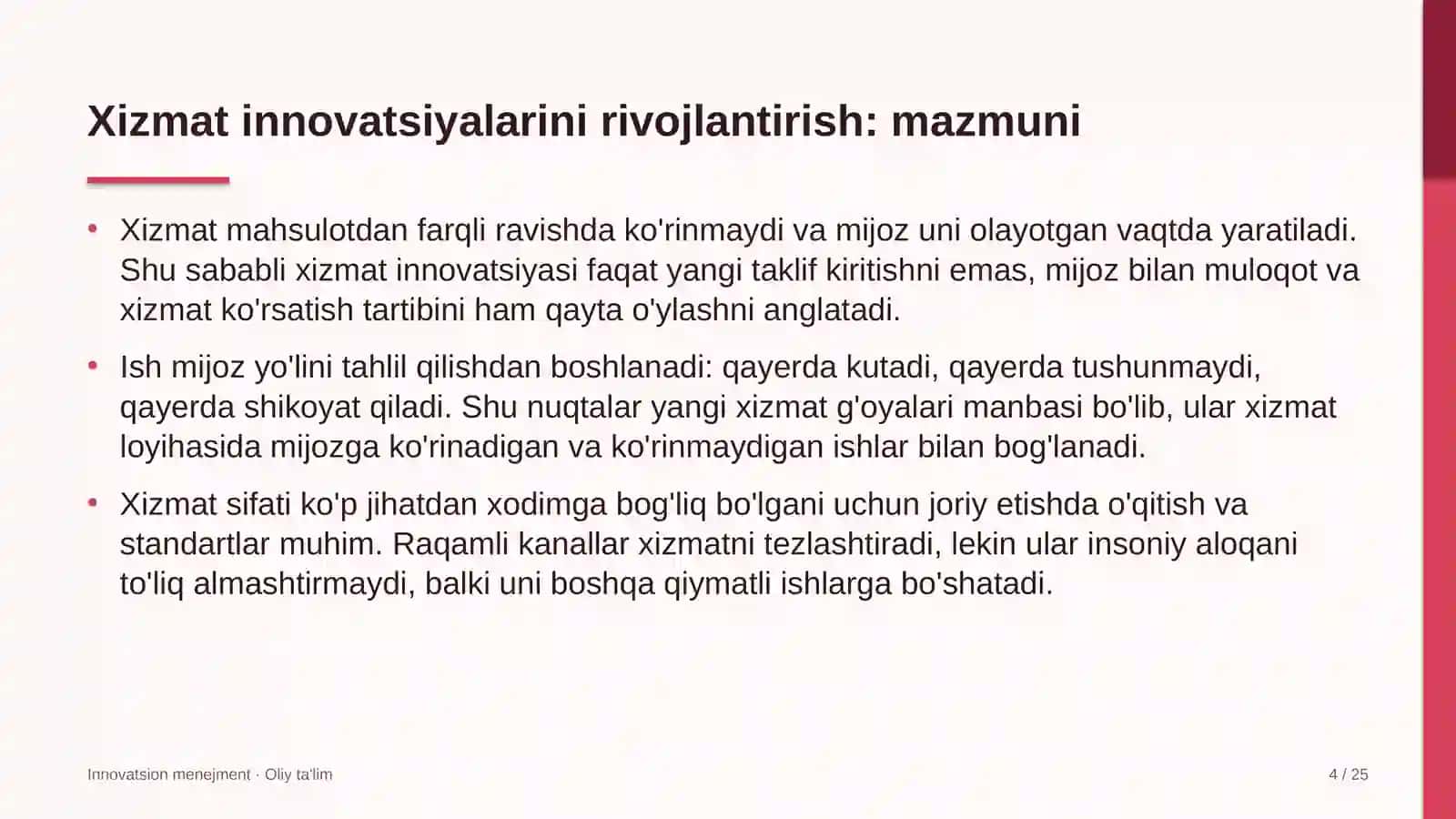 Koll-markazlarda xizmat innovatsiyalarini rivojlantirish 4