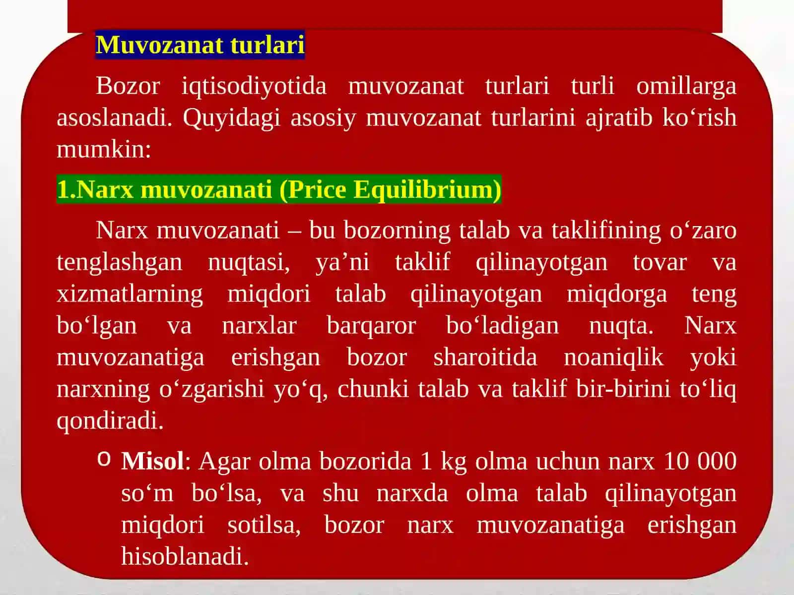 Muvozanat turlari va ularni izlash yo‘llari 4