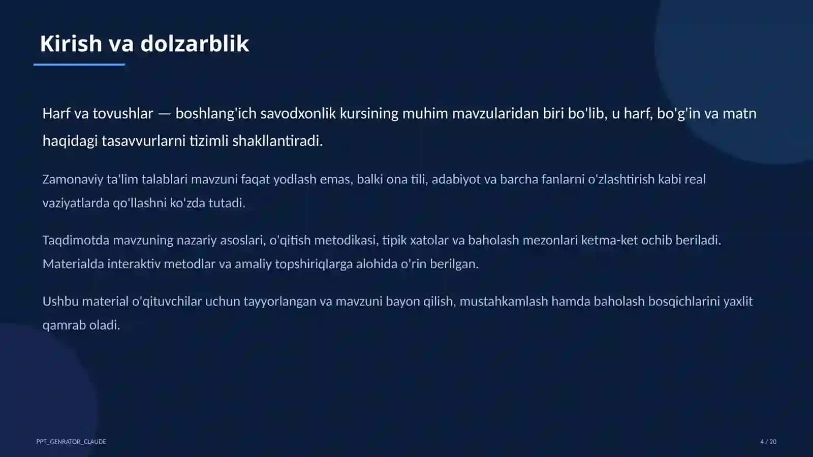 Harf va tovushlar (1-sinf) 4