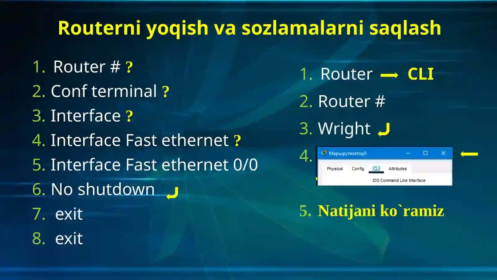 ROUTER 1841 “Console” yordamida sozlash tartibi 4