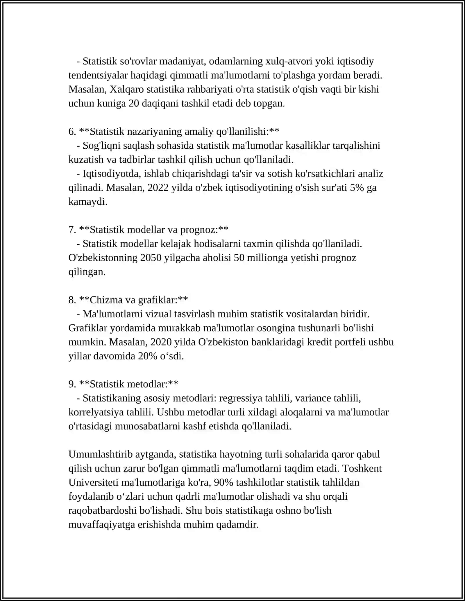 STATISTIK JADVALLAR 4