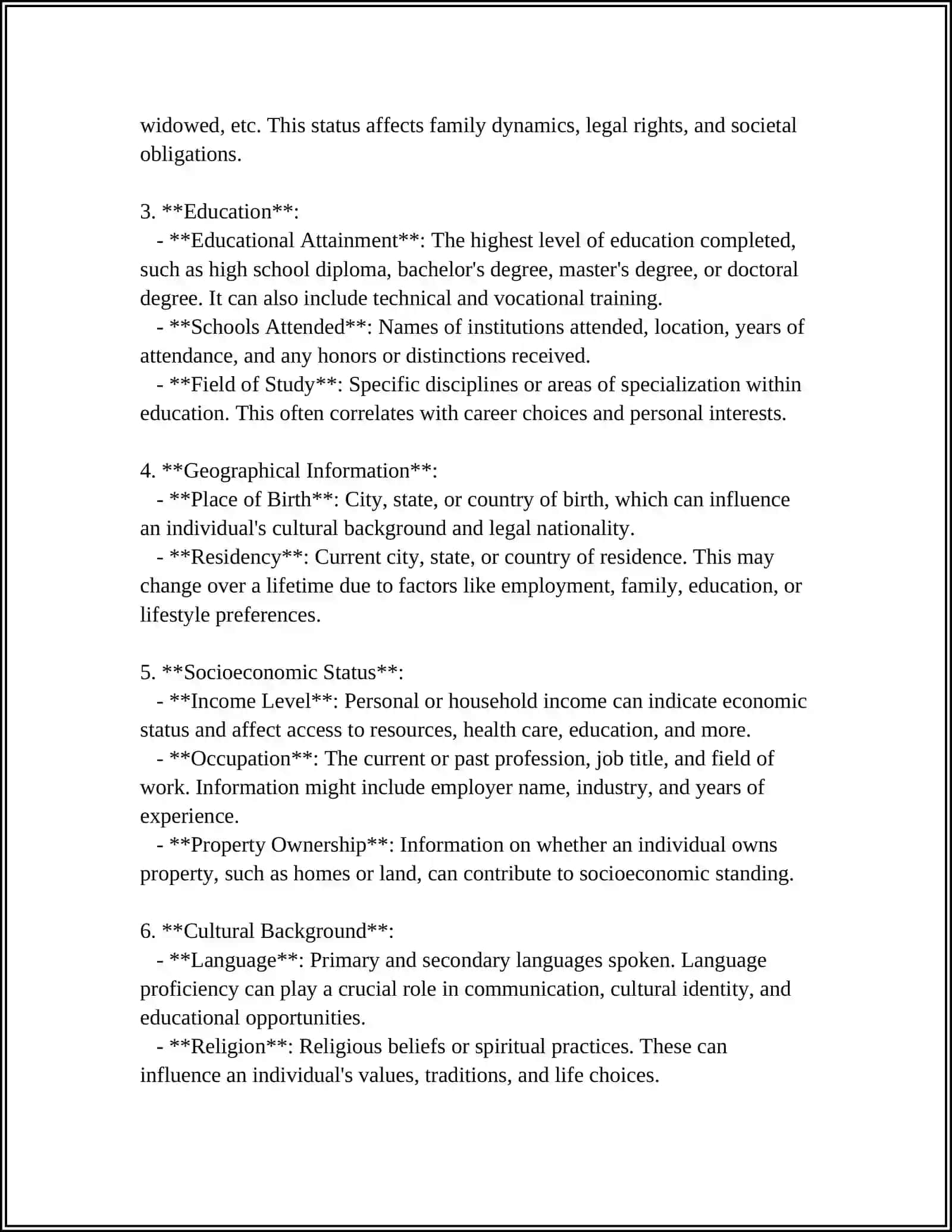 Personal Background Overview 4