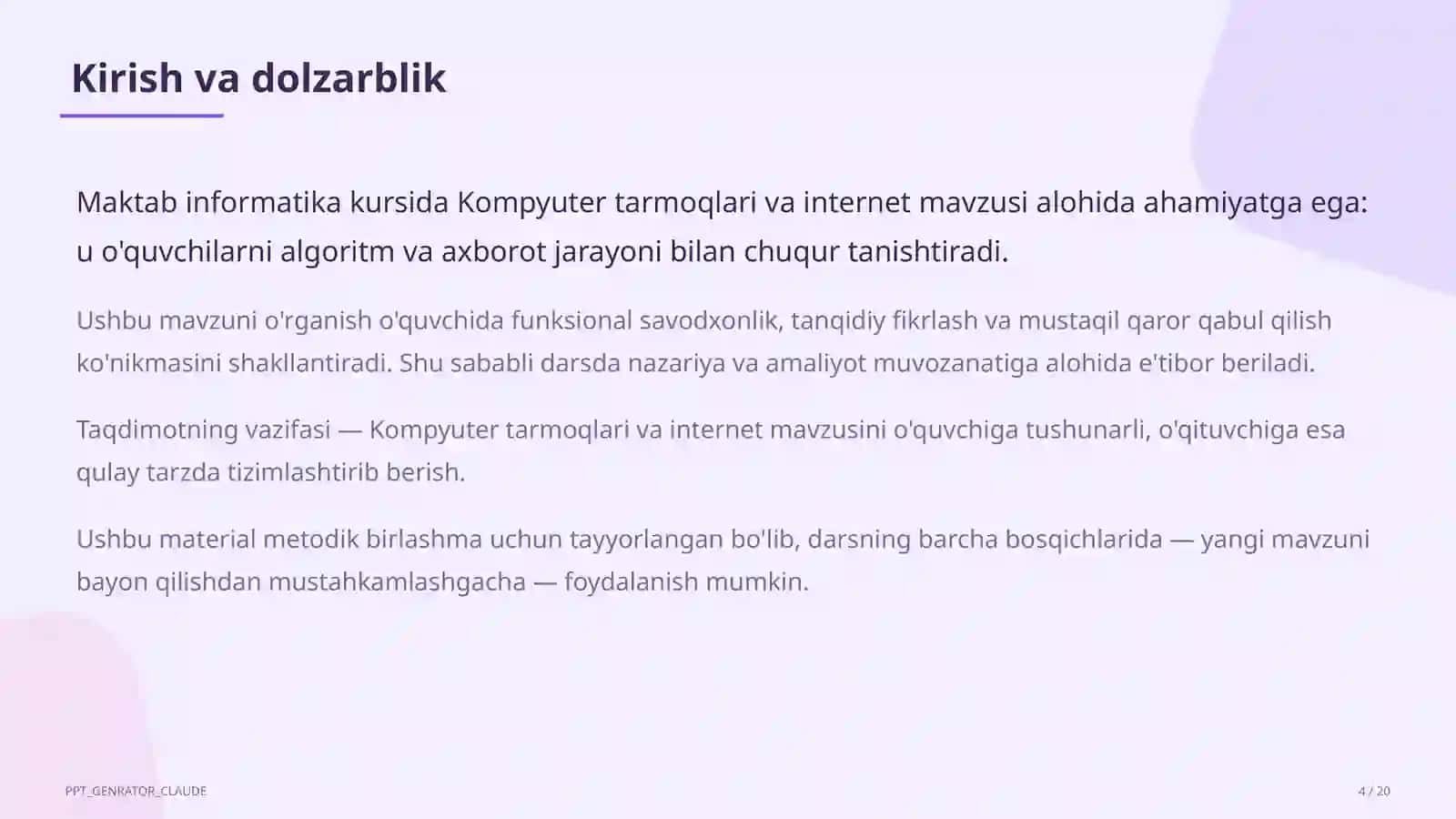 Kompyuter tarmoqlari va internet (9-sinf) 4