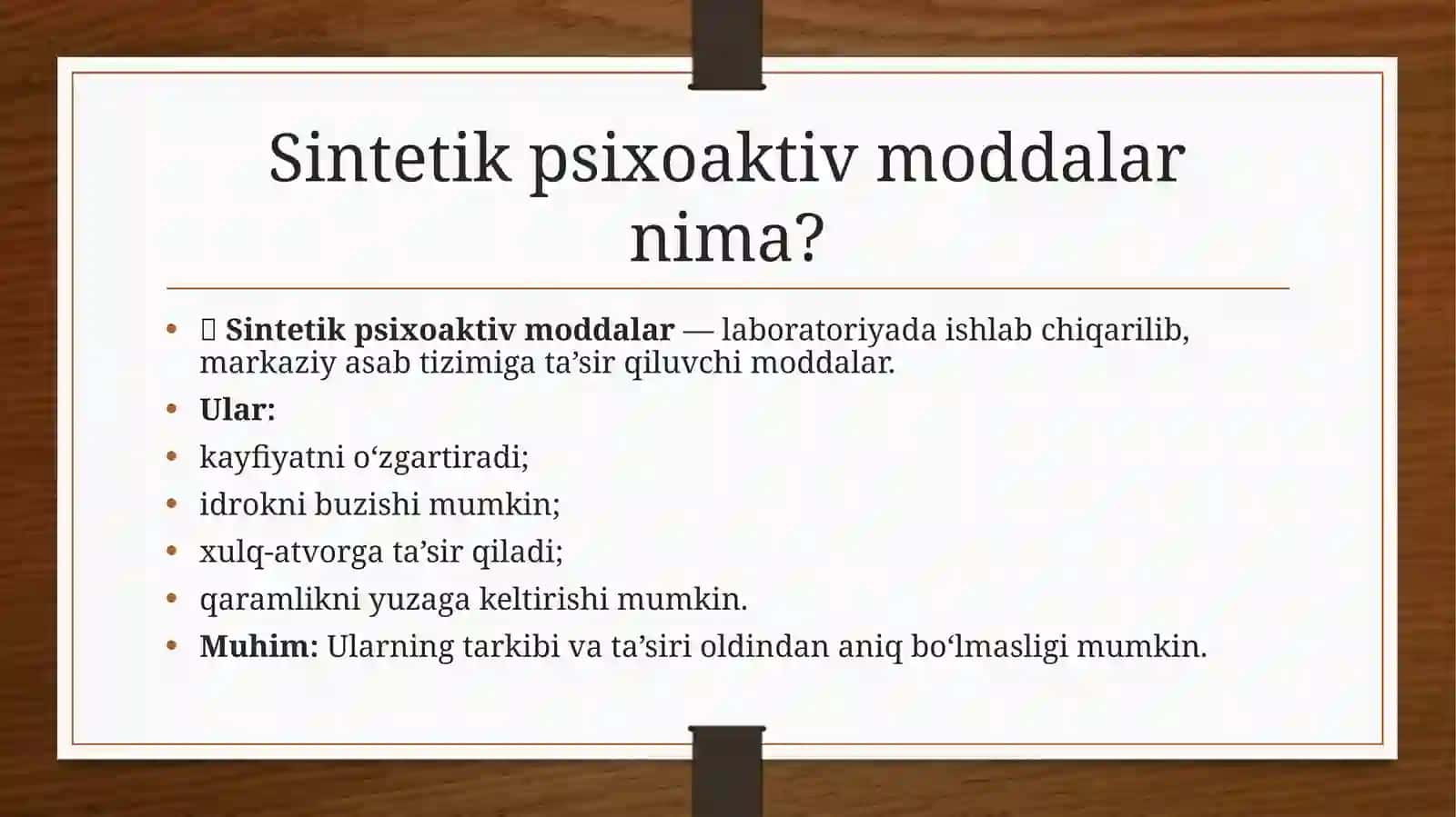 Sintetik psixoaktiv moddalar iste’mol inson salomatligi uchun jiddiy muammolarni hisoblash 4