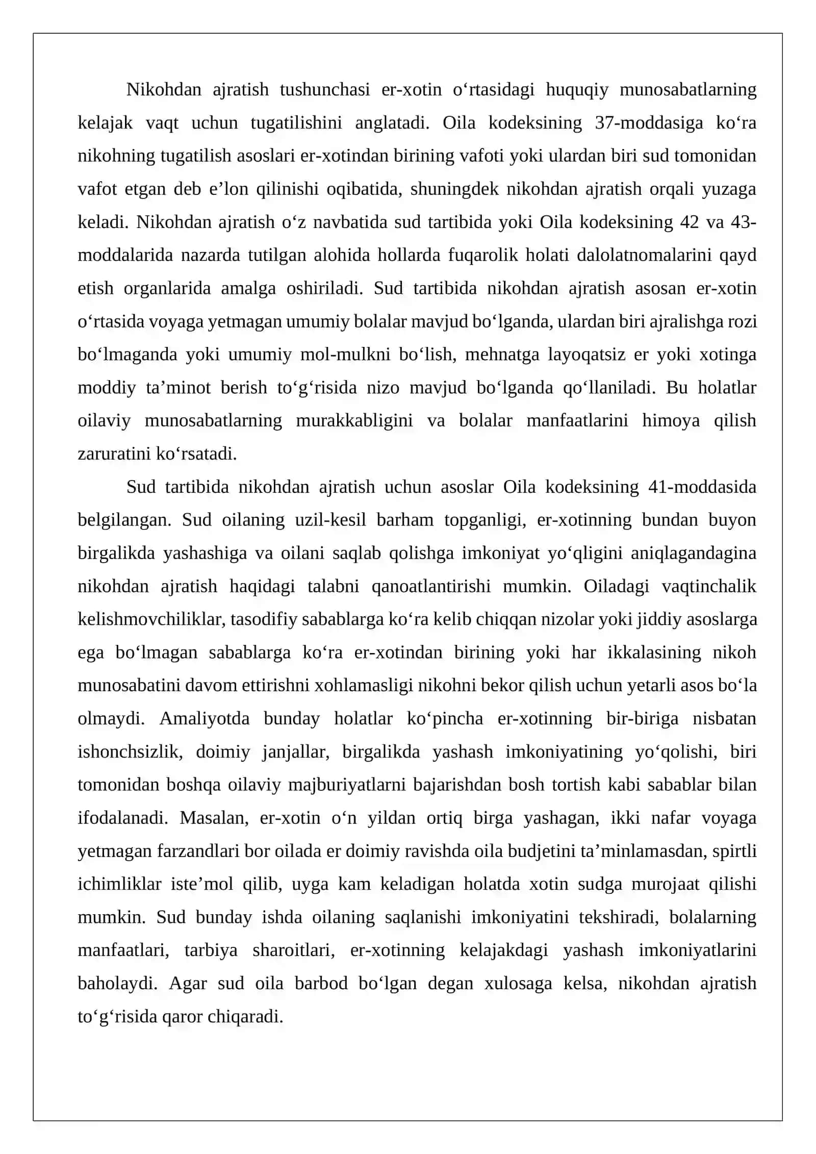 Nikohdan ajratish va aliment undirish 4