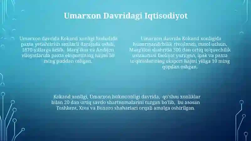 Umarxon hukmronligi davrida Qo'qon xonligi 4