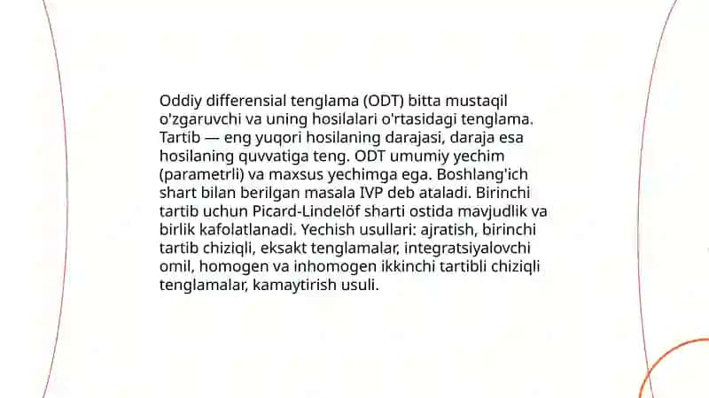 Differensial tenglamalar 4