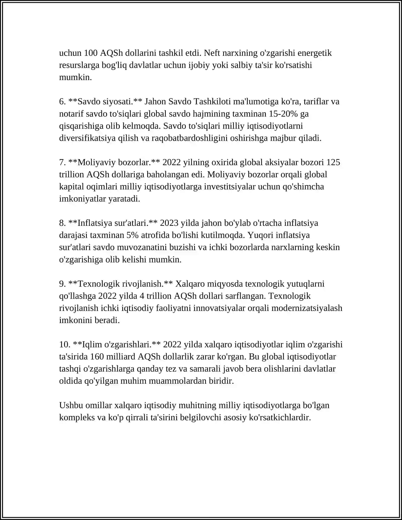 TASHISH TANNARXI VA KORXONANING MOLIYAVIY NATIJADIGA TA'SIR ETUVCHI OMILLAR 4