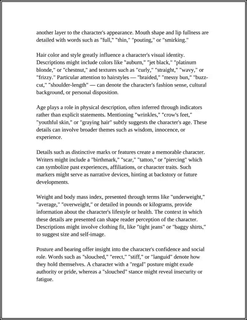 CREATING CHARACTER DESCRIPTION 4