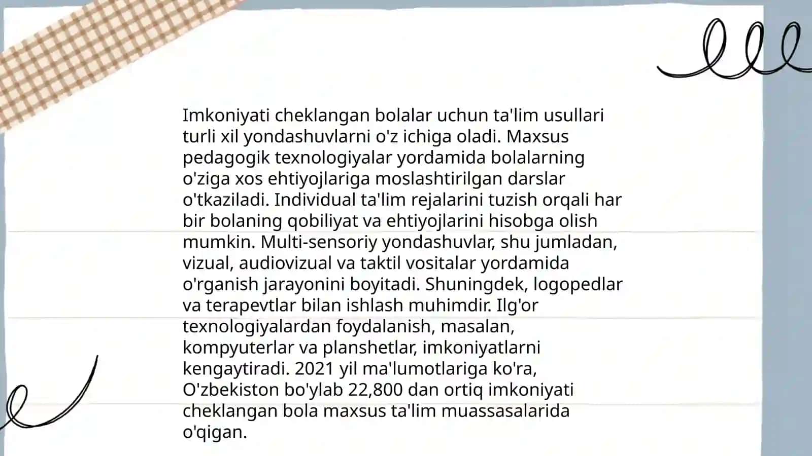 Maxsus inklyuziv ta'limda imkoniyati cheklangan bolalarga ta'lim berish 4