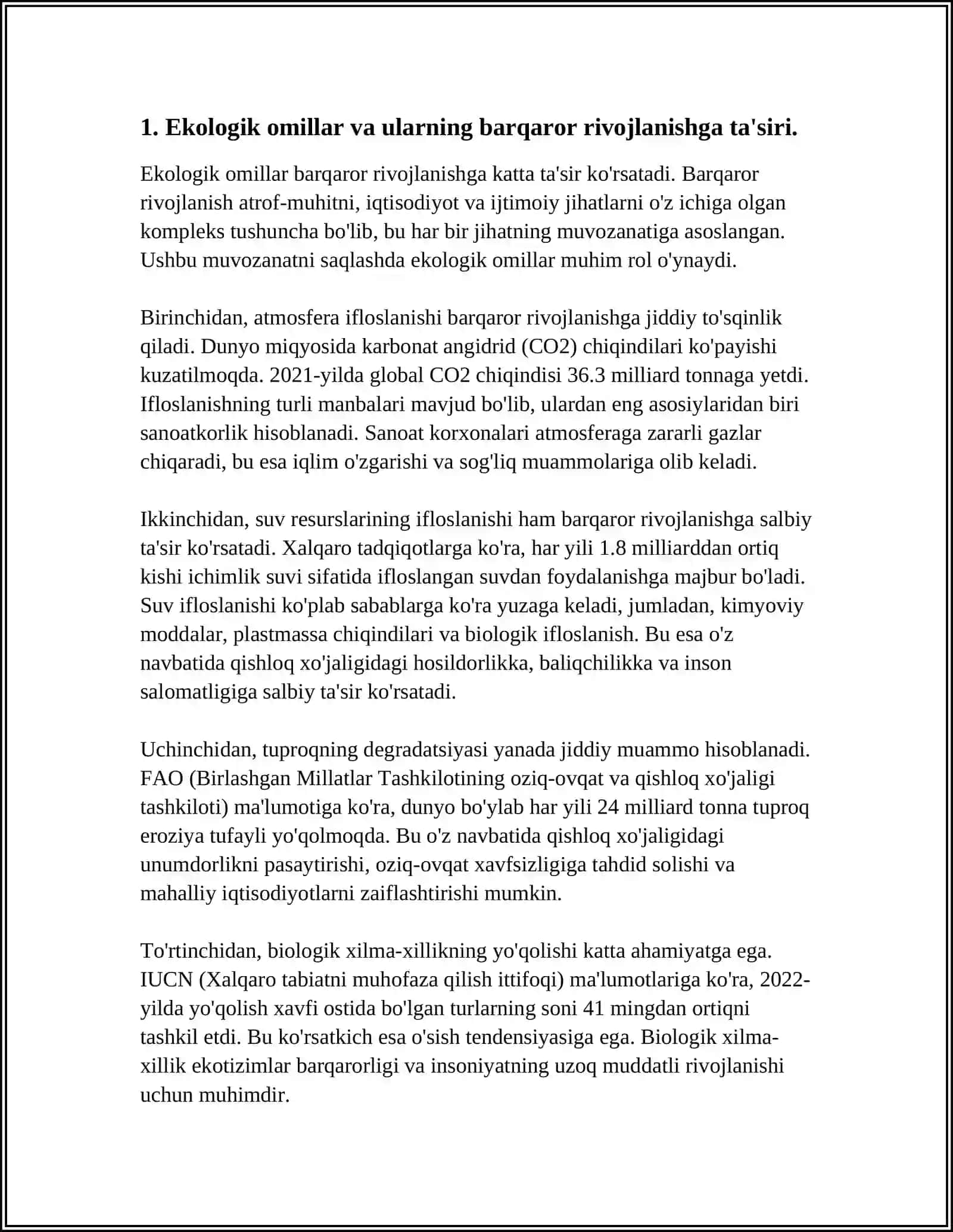 Ekologik omillar va barqaror rivojlanish 4