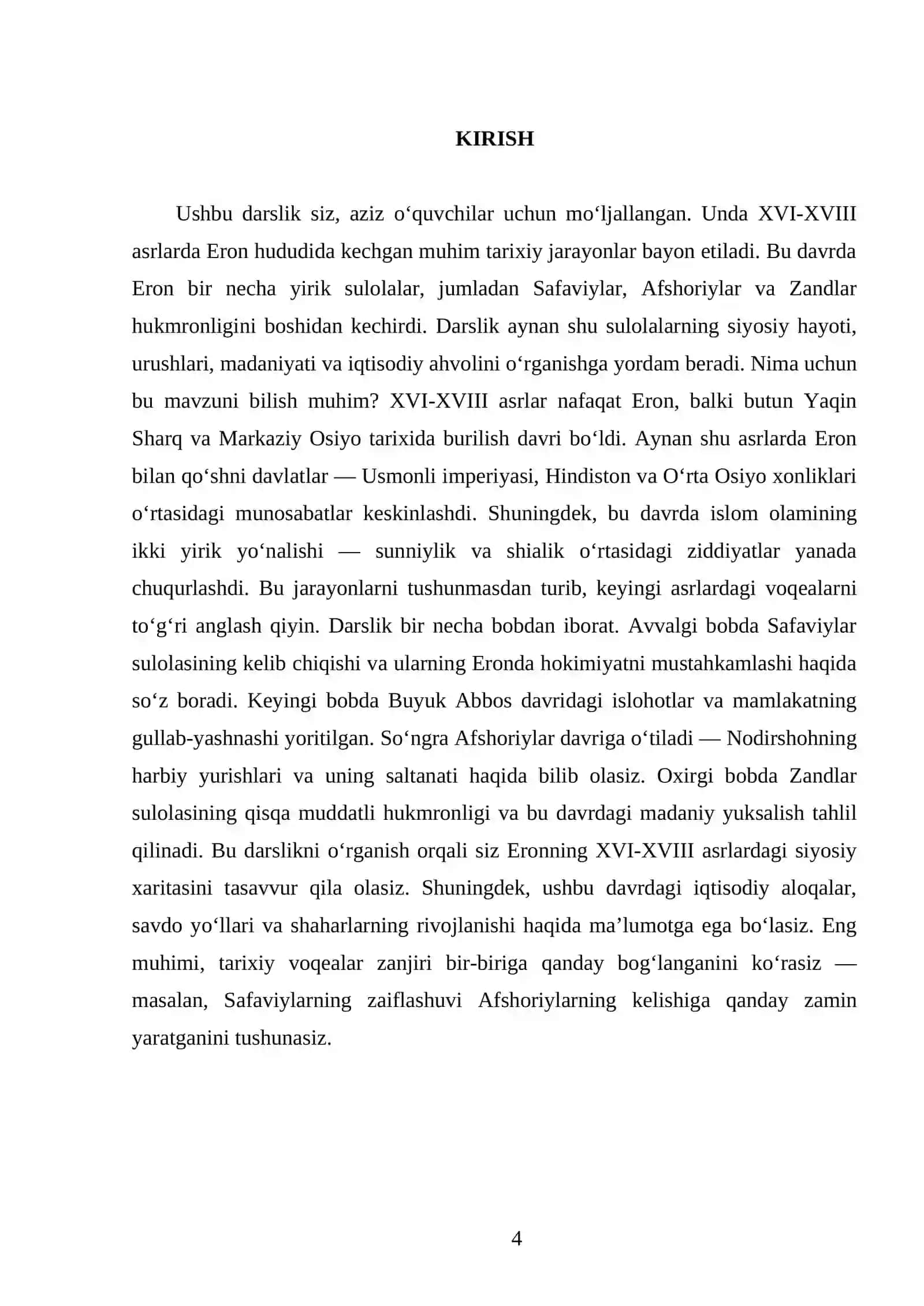 XVI-XVIII ASRLARDA ERON. 8- SINF 4