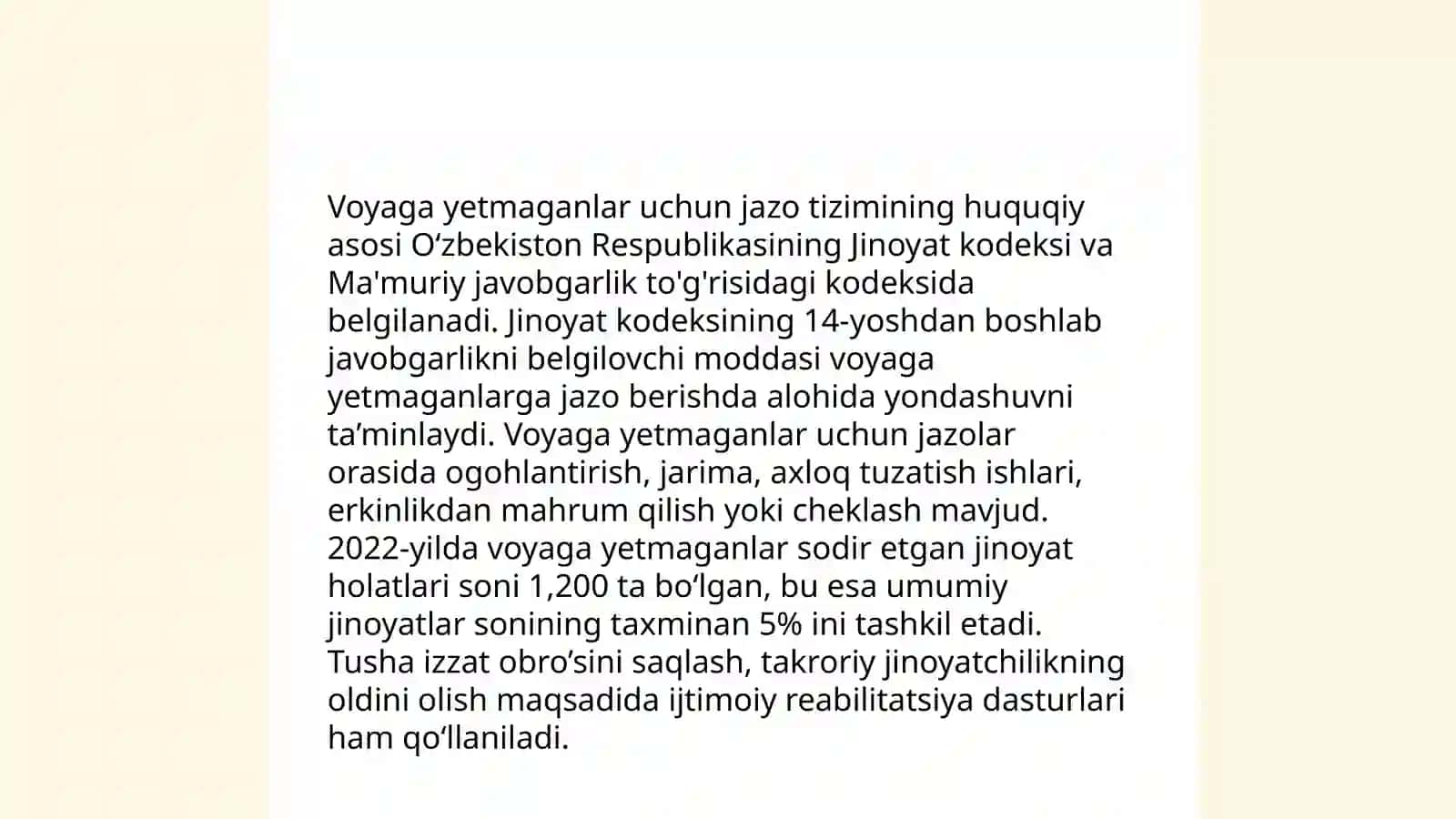 Voyaga yetmagan shaxslarga nisbatan jazo tizimi 4