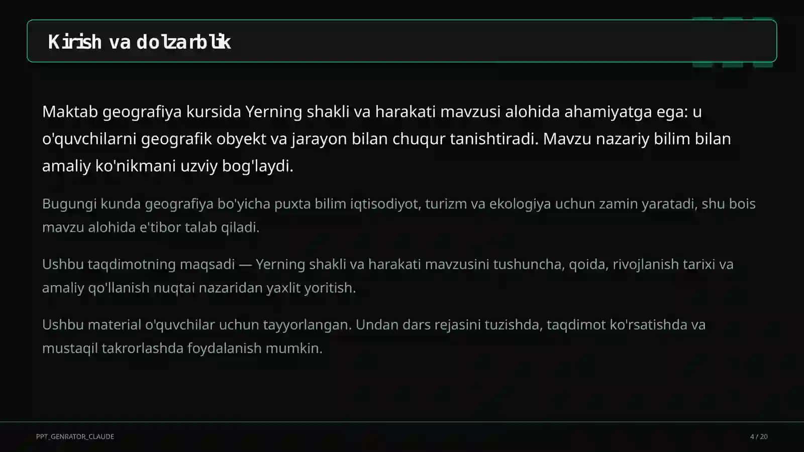 Yerning shakli va harakati (5-sinf) 4