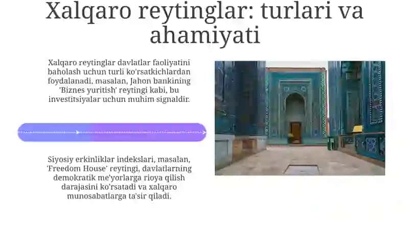 O'zbekistonni halqaro reytinglardagi ko'rsatgichlarini ko'tarishning tarixiy va siyosiy ahamiyati 4