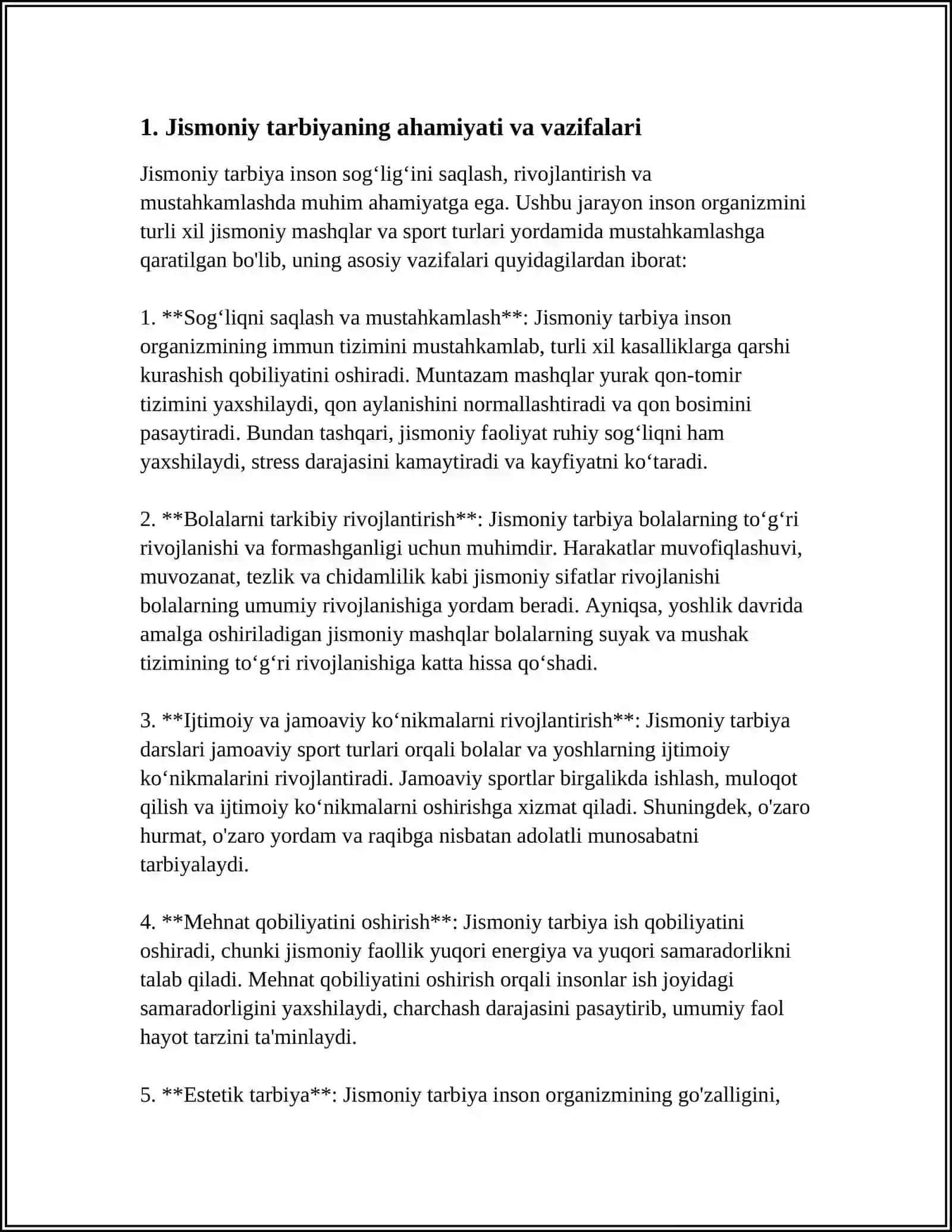 Jismoniy tarbiya va estetik tarbiya oila tarbiyasi asoslari 4