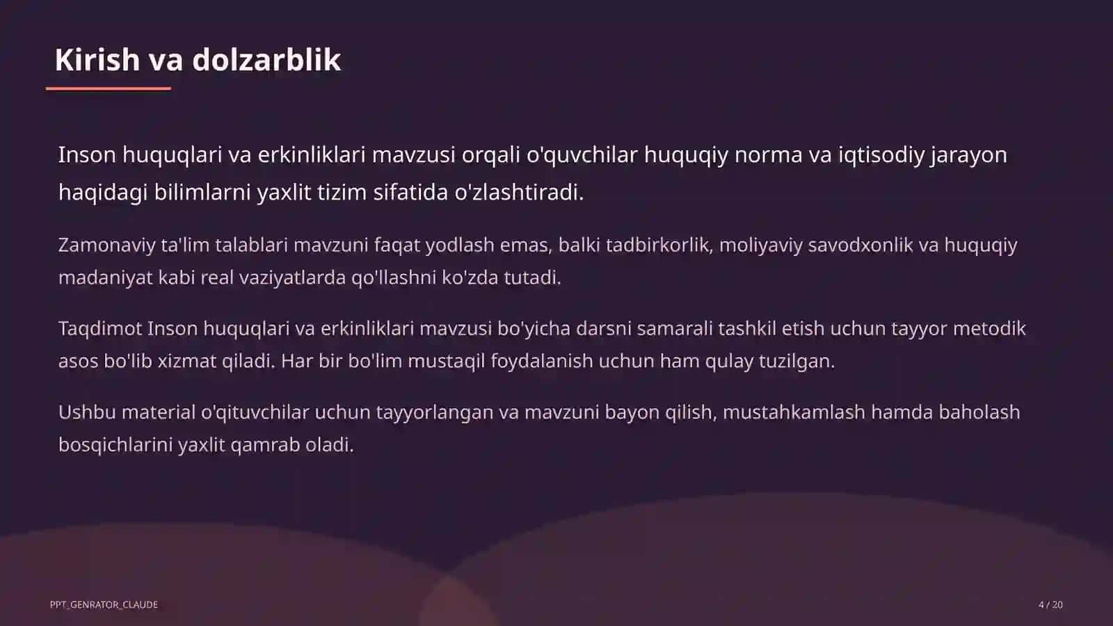 Inson huquqlari va erkinliklari (9-sinf) 4