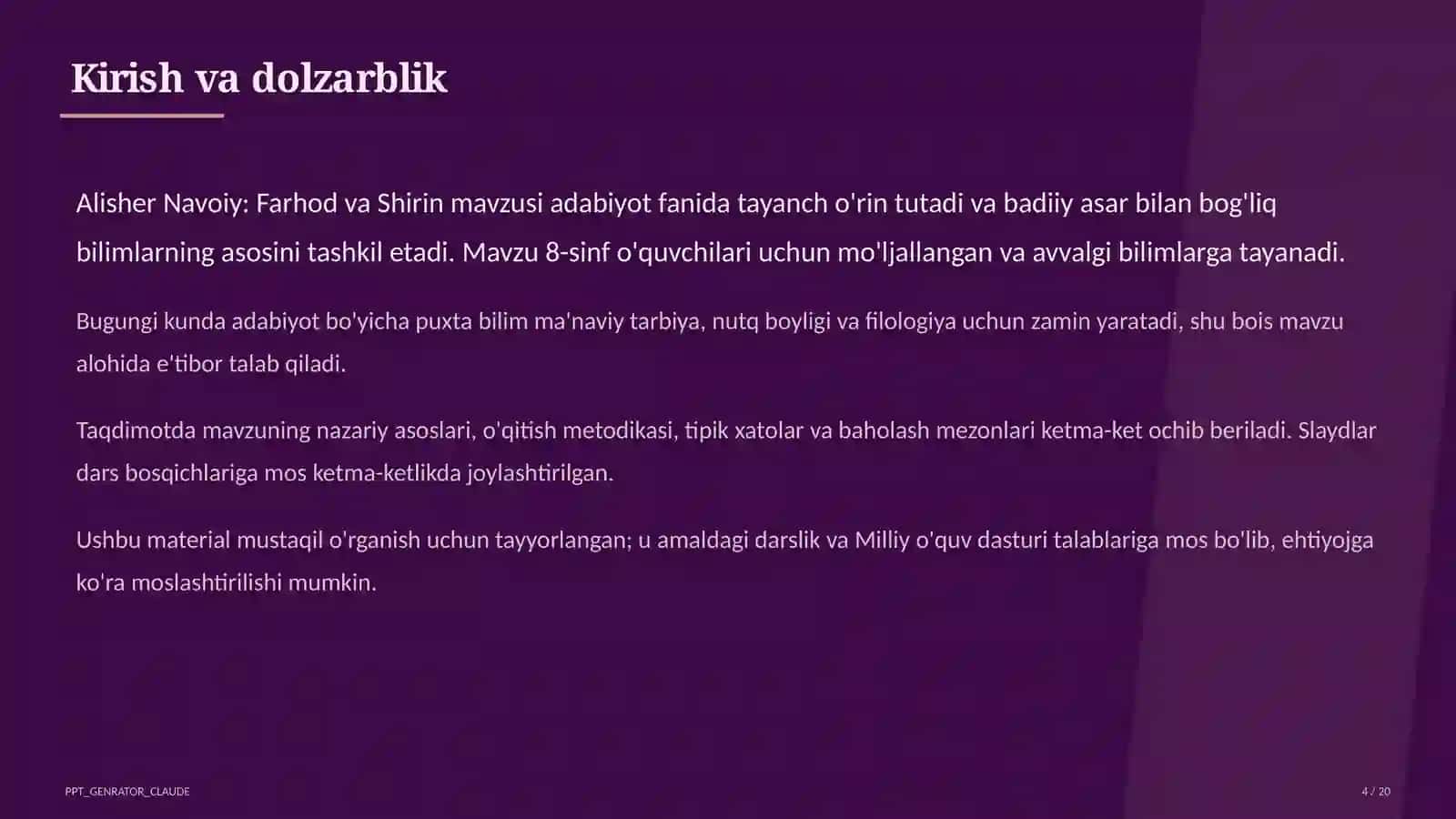 Farhod va Shirin (8-sinf) 4