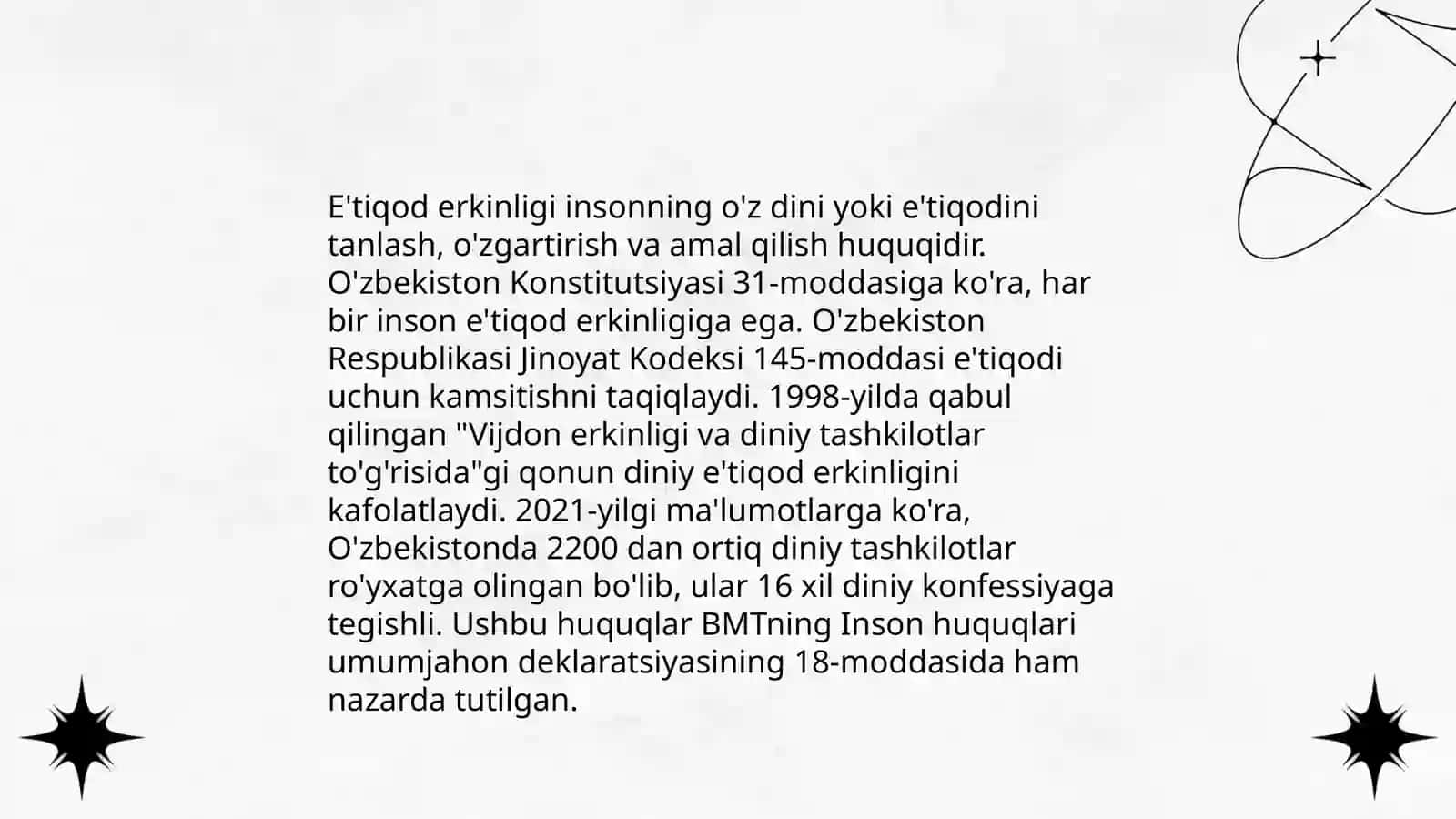 Vijdon va eʼtiqod erkinligining taʼrifi 4