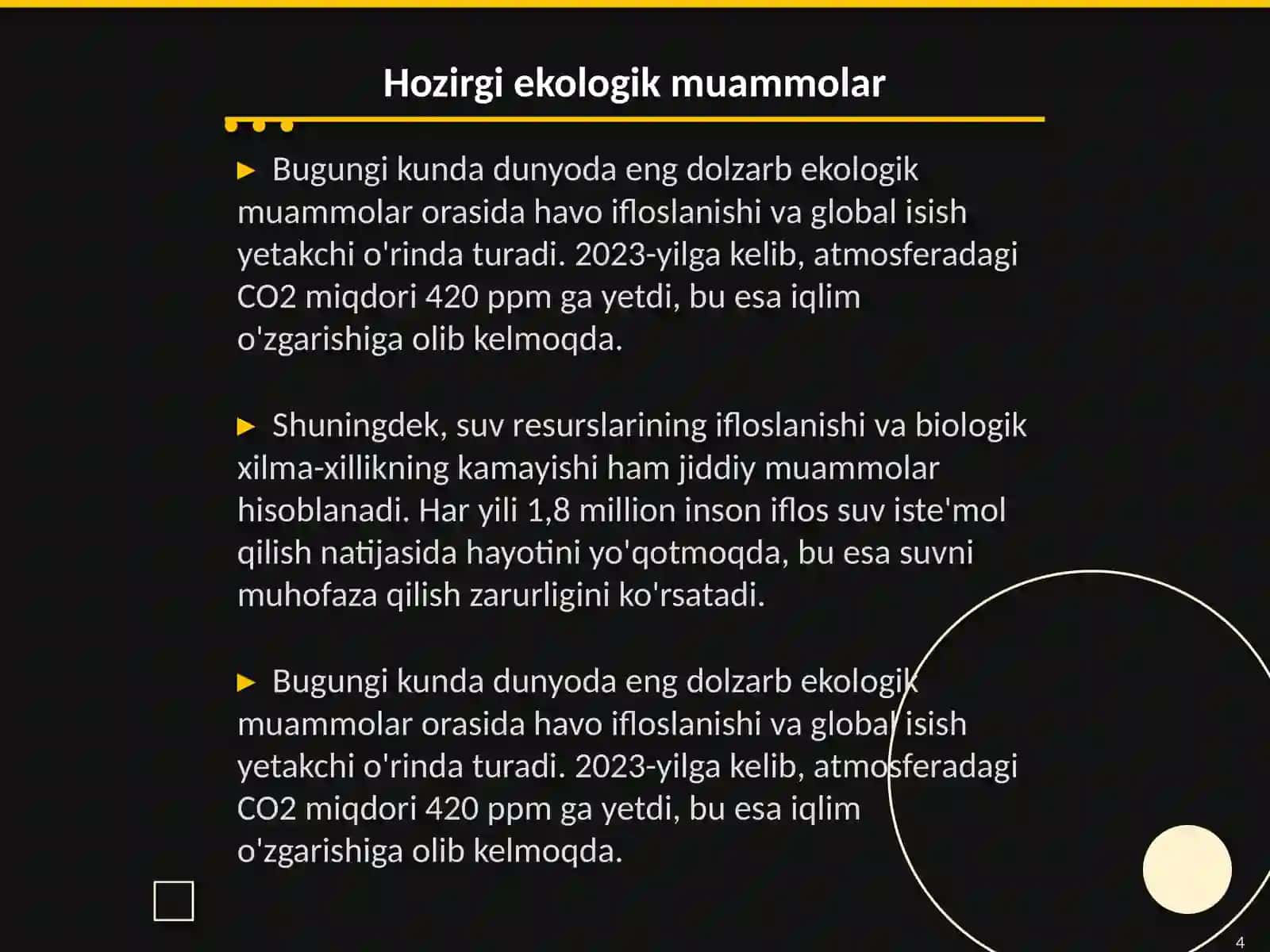 Ekologik loyohalarni ishlab chiqish 4